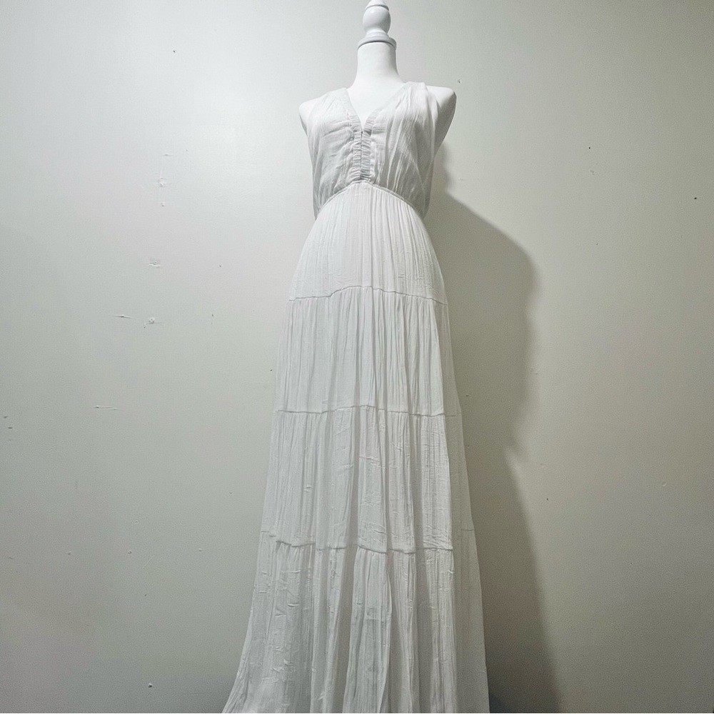 The perfect white maxi beach dress with pockets size: M